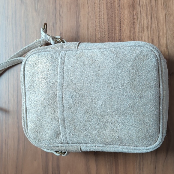 American Leather Co Shimmery Suede Crossbody Bag - Picture 3 of 8